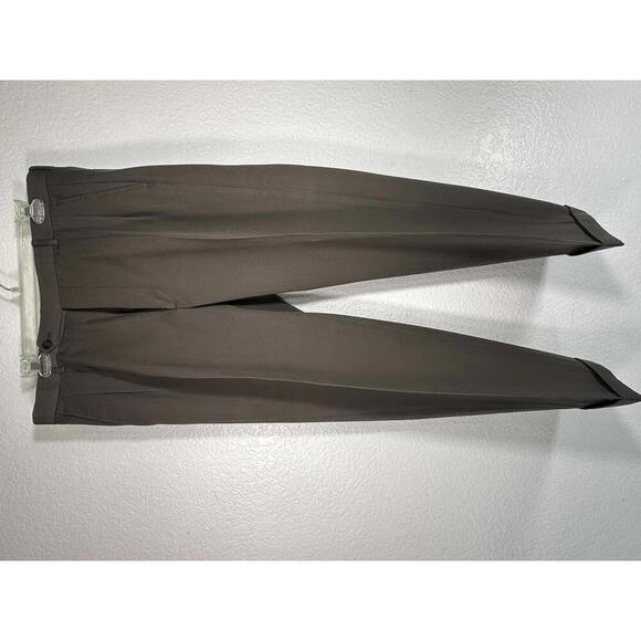 Vtg 80s Oscar De La Renta Wool Dress Pants Sz 35 Tailored Classic Brown - Picture 2 of 7